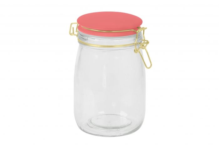 Storage jar Candy glass large, neon orange lid - 1