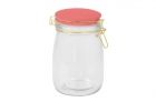 Storage jar Candy glass large, neon orange lid