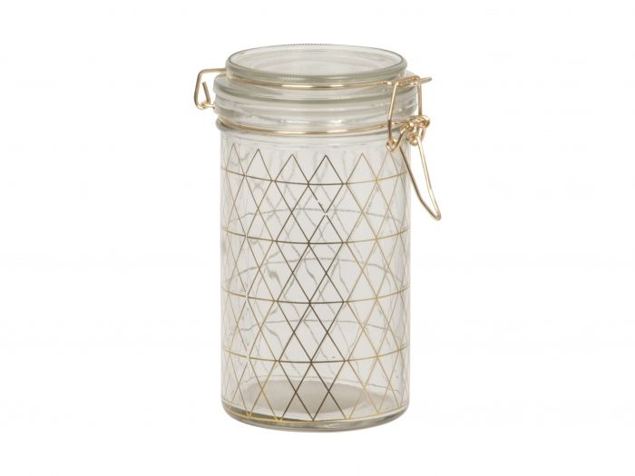 Storage jar Diamonds Pattern gold glass large - 1