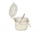 Storage jar Grid Pattern gold glass small - 2