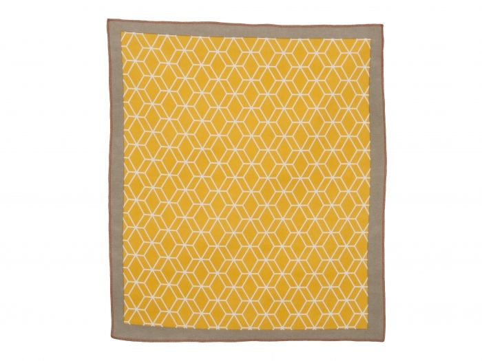 Tea towel Hexagon cotton ochre yellow - 1