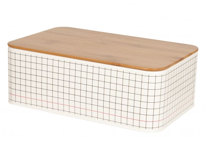 Bread box Grid tin black & white - 1