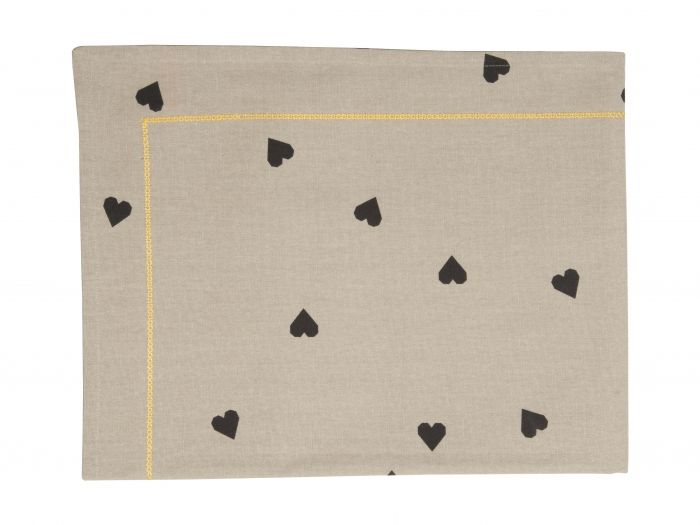 Table cloth Heart Confetti cotton mouse grey - 1
