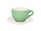 Coffee cup Silk grayed jade w. white saucer