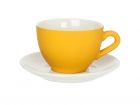 Coffee cup Silk lemon yellow w. white saucer