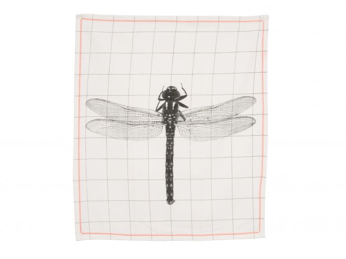 Tea towel Grid Dragonfly cotton - 1