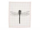 Tea towel Grid Dragonfly cotton