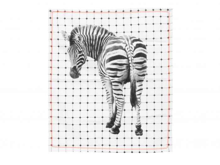 Tea towel Tiles Zebra w. cotton neon stitch - 1
