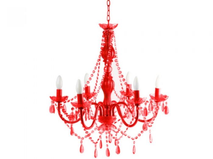 Lamp Chandelier Gypsy red 6 arms - 1