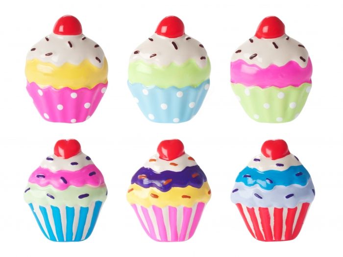 Magnet Cupcake ceramic 6 assorted - 1