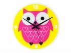 Wall clock Owl pink, BOX32 Design