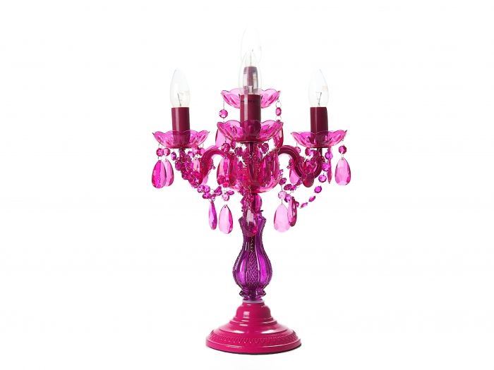 Table Chandelier fuchsia pink, 4 arms - 1