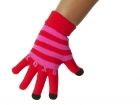iTouch gloves XOXO red w. pink stripes - 2
