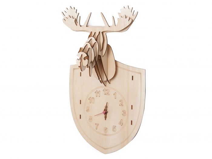 Wall clock DIY Moose wood - 1