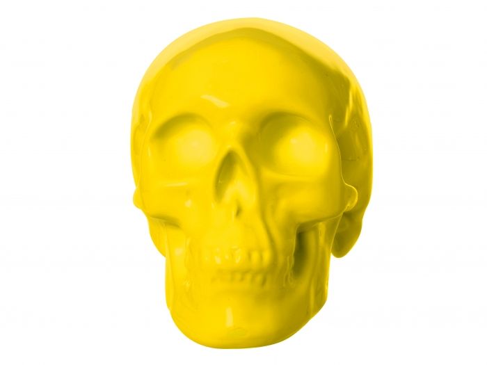 Moneybank Skull neon yellow ceramic - 1