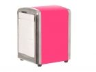 Napkin holder neon pink tin