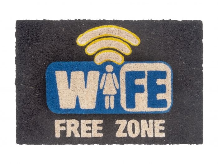 Door mat WIFE Free Zone w. rubber coating - 1