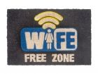 Door mat WIFE Free Zone w. rubber coating