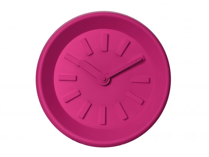 Wall clock Station pink plastic - 1