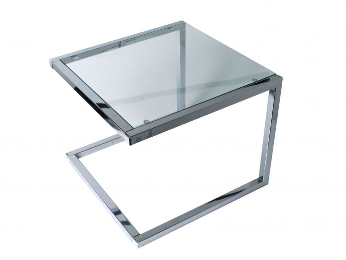 Table U shape clear chrome large, BOX32 Design - 1