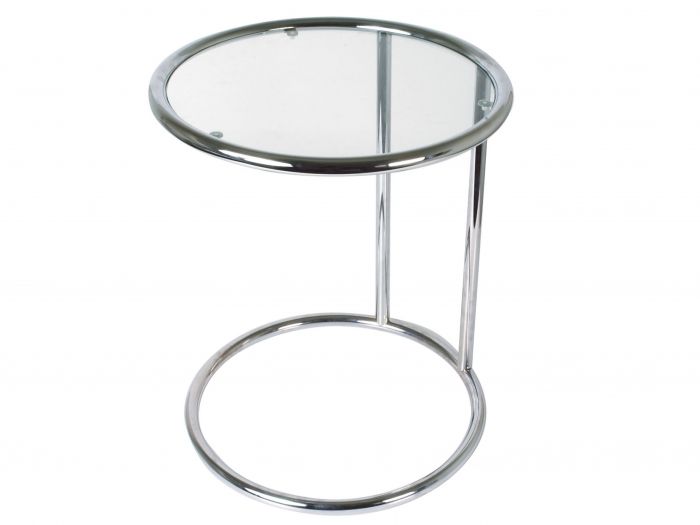 Side table glass w steel chrome - 1
