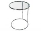 Side table glass w steel chrome