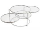 Table tripple swivel glass w.steel chrome