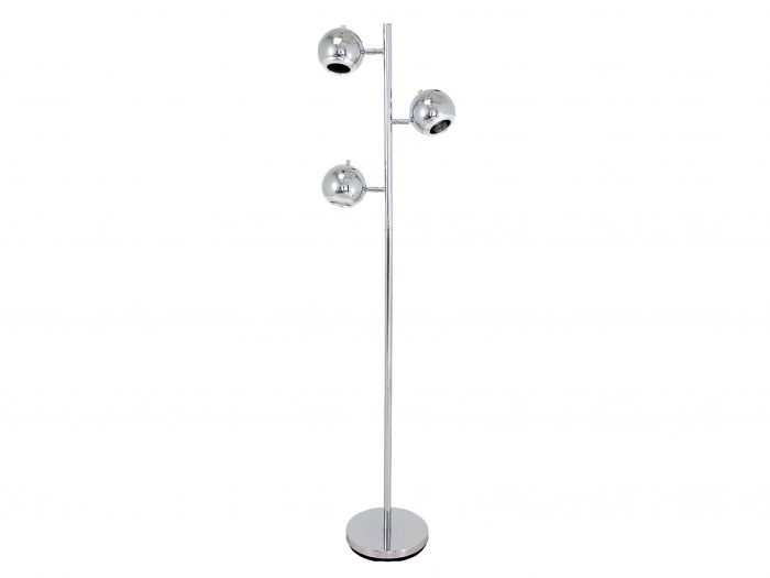 Floor lamp Retro metal 3 lights chrome - 1
