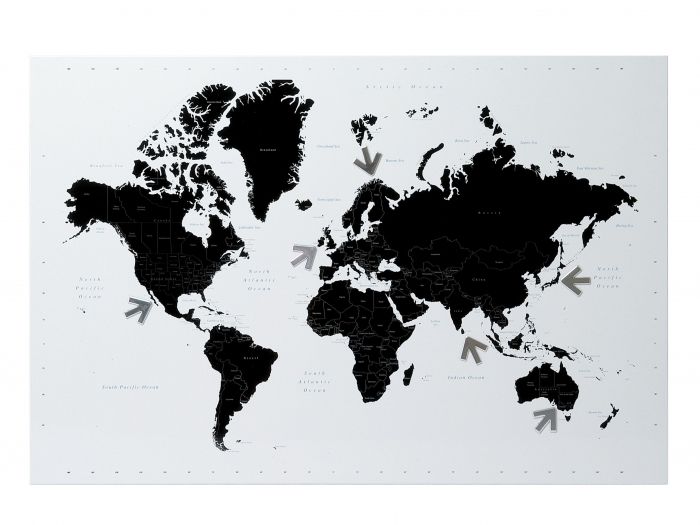 Memo board World Map magnetic steel - 1